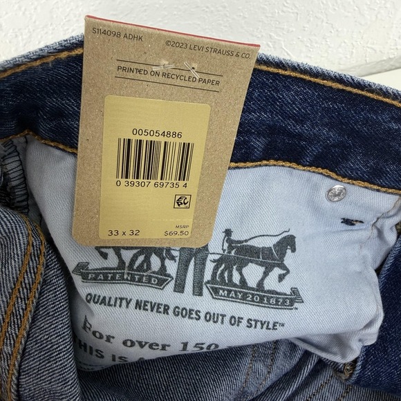 Levi's 505 Regular Jeans Mens 33x32 Blue Denim Straight Leg Medium Wash - Picture 10 of 13